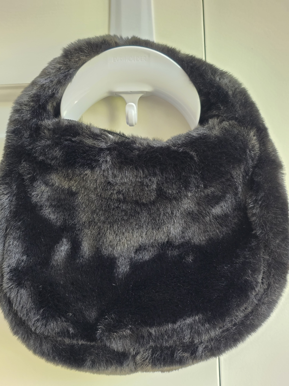 Wild Fable Black Faux Fur Top Handle Dumpling Mini Bag